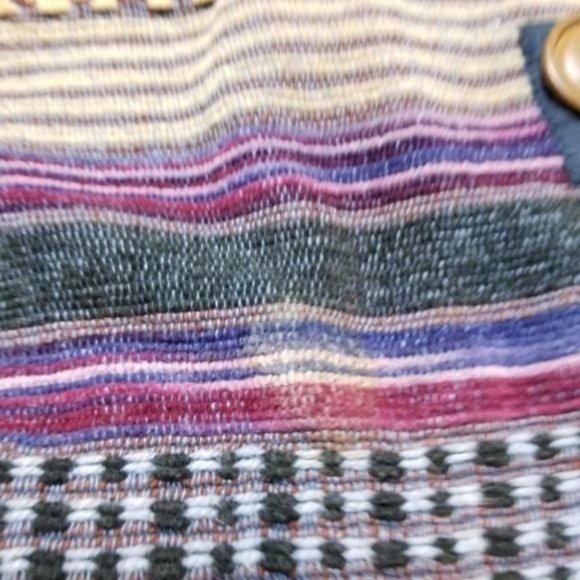 VINTAGE Dress Barn Button Jacket Womens Medium Striped Retro Knit Coat - Picture 9 of 9